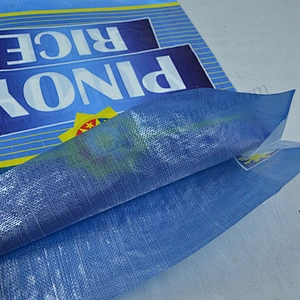 Wholesale plastic pouch bopp laminated pp woven rice bag 50kg