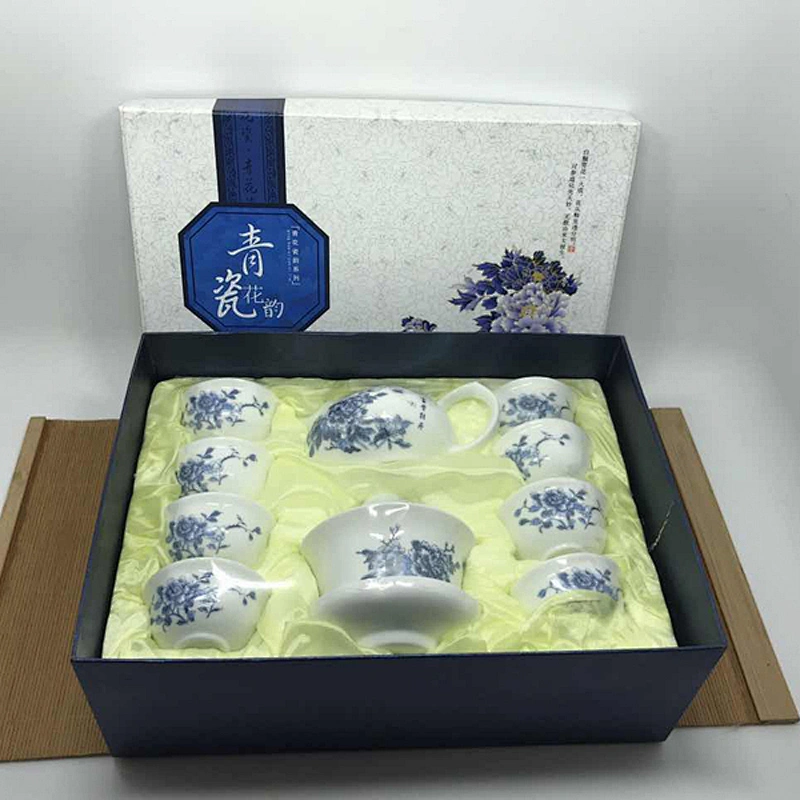Customized cup graceful floral porcelain drinking set for home