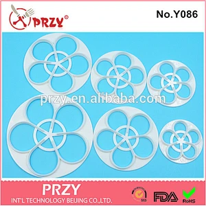Eco-friendly Y086 fondant rose shape Plastic cutter mold