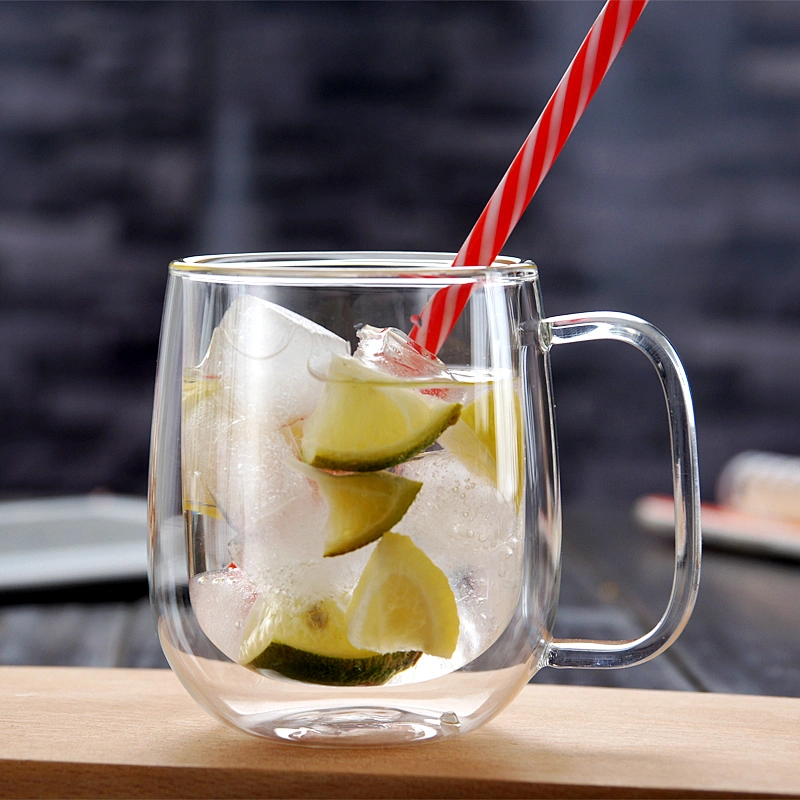 good quality glass coffee and milk mug and double wall tea glass with handle and glass cover