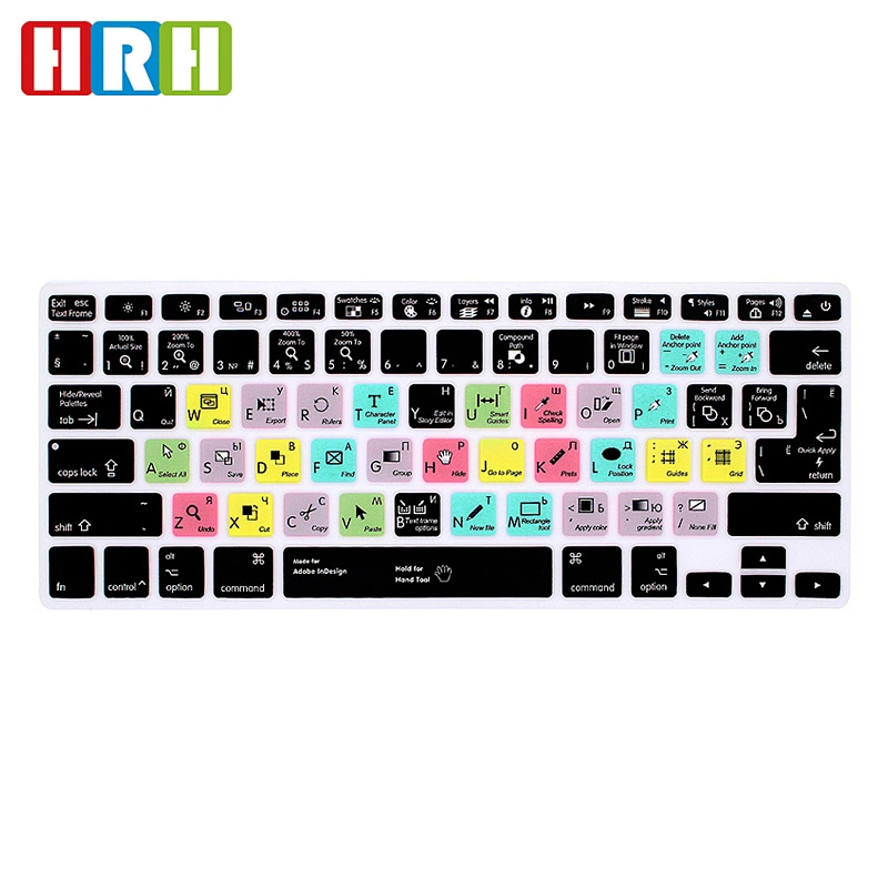 Shortcuts custom InDesign Hotkeys russian keyboard silicone Keyboard Protector For Macbook Air for macbook air 13 skin