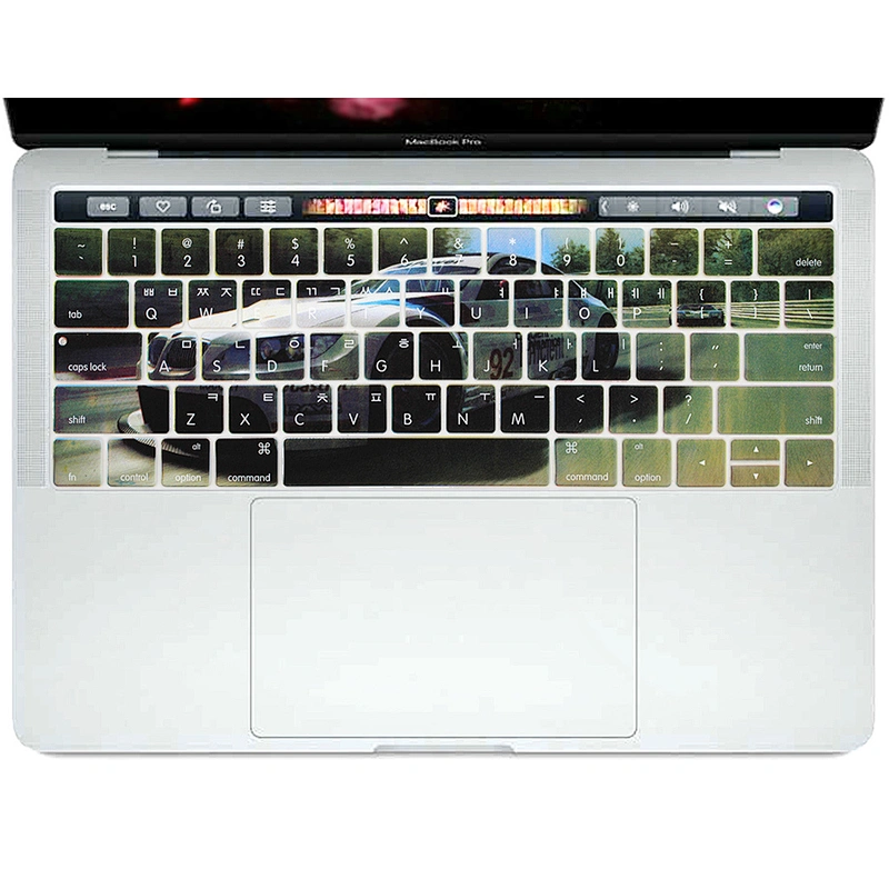 New stylish design silicone korean keyboard protective skin for Macbook pro 13 With Touch Bar,korean keyboard cover