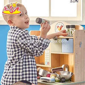 Kinder des neuen Entwurfs, die Spielwaren Holzspielzeugküche für Verkauf W10C328 kochen