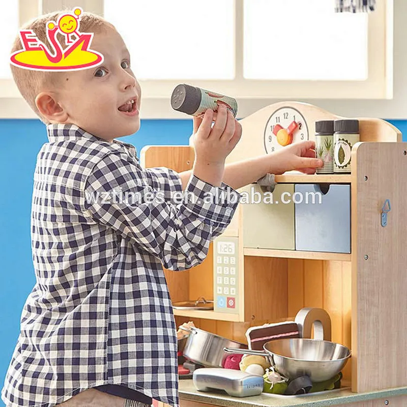 Kinder des neuen Entwurfs, die Spielwaren Holzspielzeugküche für Verkauf W10C328 kochen