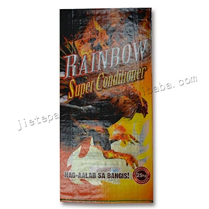 Customized transparent plastic printed and laminated pp woven feed bag for chicken,cow,sheep,horse