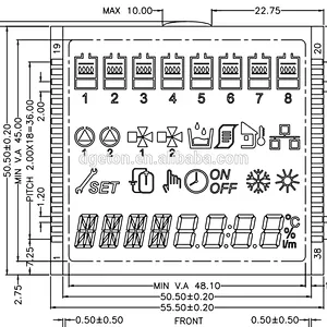 OEM small custom shape lcd screen display