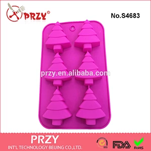 6 hole Christmas tree cake silicone mold for jelly pudding chocolate mold