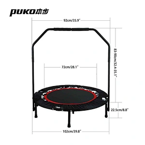 zhejiang factory spring 4-folding gym trampoline with stable handlebar