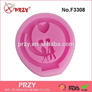 F3308 love boy and girl wedding decorations silicone mold cake decorating tools 3d silicone molds