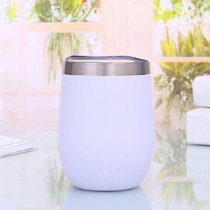 12 oz Stainless Steel Vacuum Cup Egg Shape Water Beer Juice Mug Customized Logo Double Wall Cup