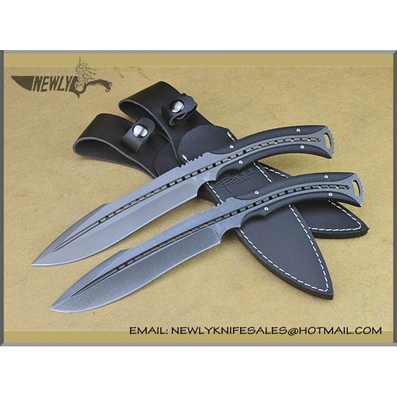 Good Quality G10 Handle Granite-wash Blade D2 Steel Tactical Knife Rescue Cutter