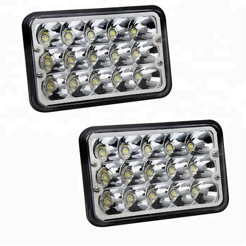 Lightech DOT Truck 45W LED Work Light Red Blue White Yellow Square Angle Eye 4X6 led headlight