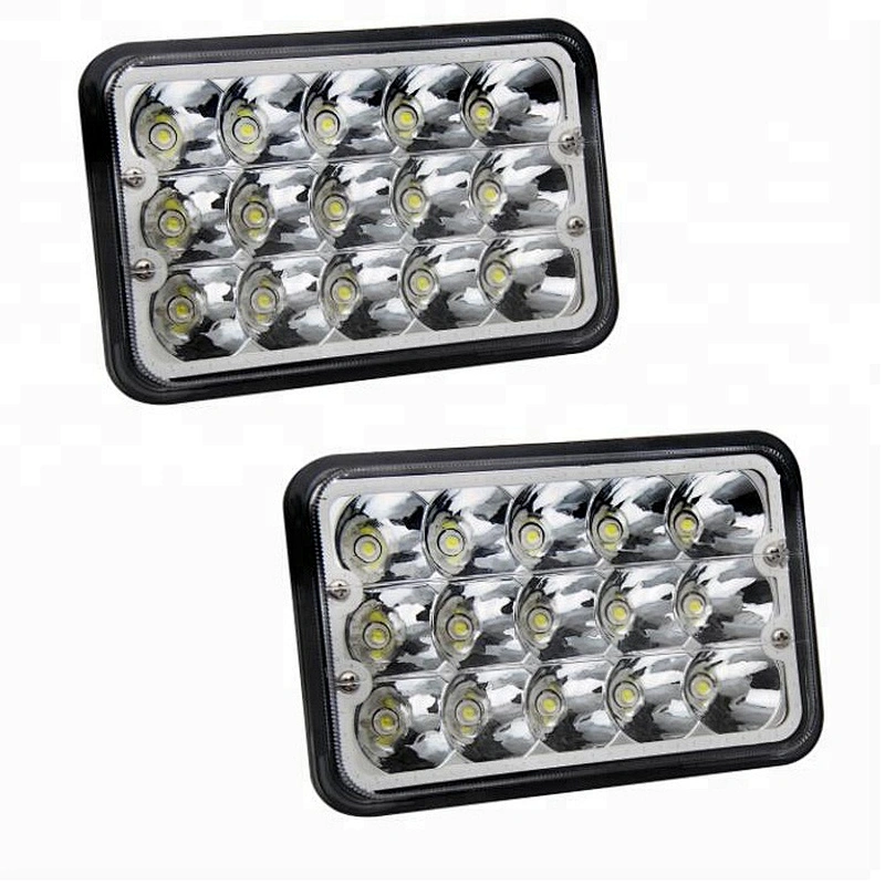 Lightech DOT Truck 45W LED Work Light Red Blue White Yellow Square Angle Eye 4X6 led headlight