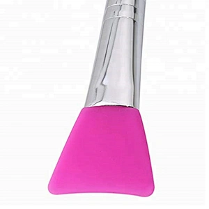 Wholesale white plastic handle flat silicone face/facial mask applicator brush