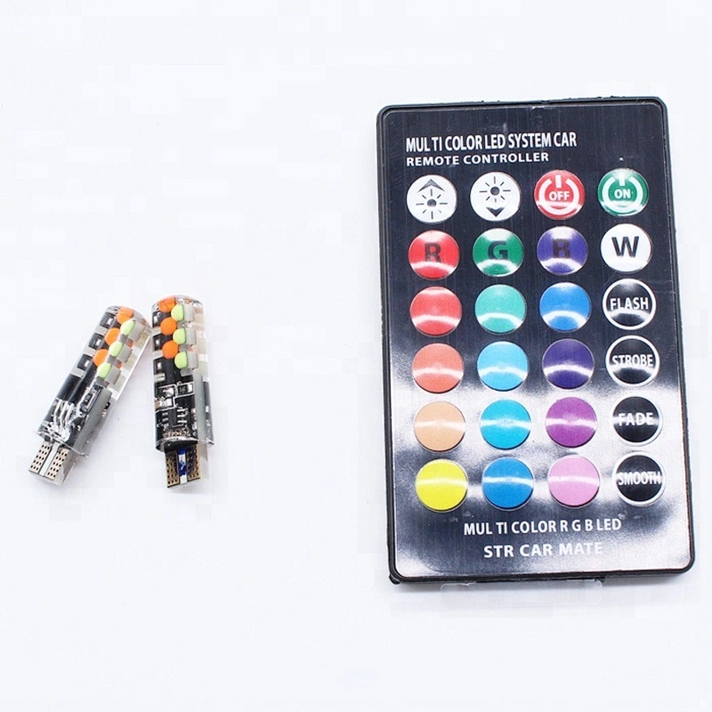 Lightech wholesale 12V RGB Flashing Auto Light Canbus T10 LED Bulbs