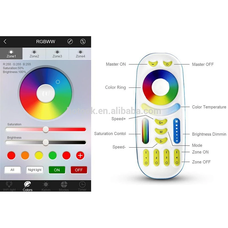 Wireless Wifi Phone APP Control Smart 20W RGB+CCT Color Changing LED Floodlight