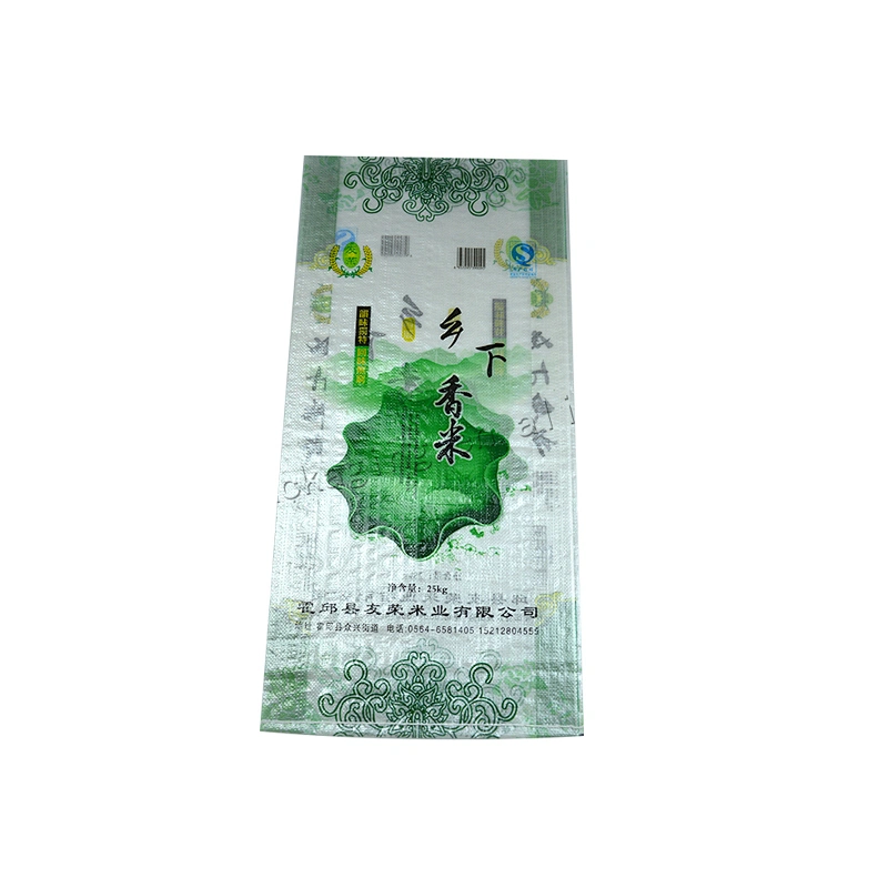 Proper price agricultural use transparent plastic material pp woven rice bags 25kg