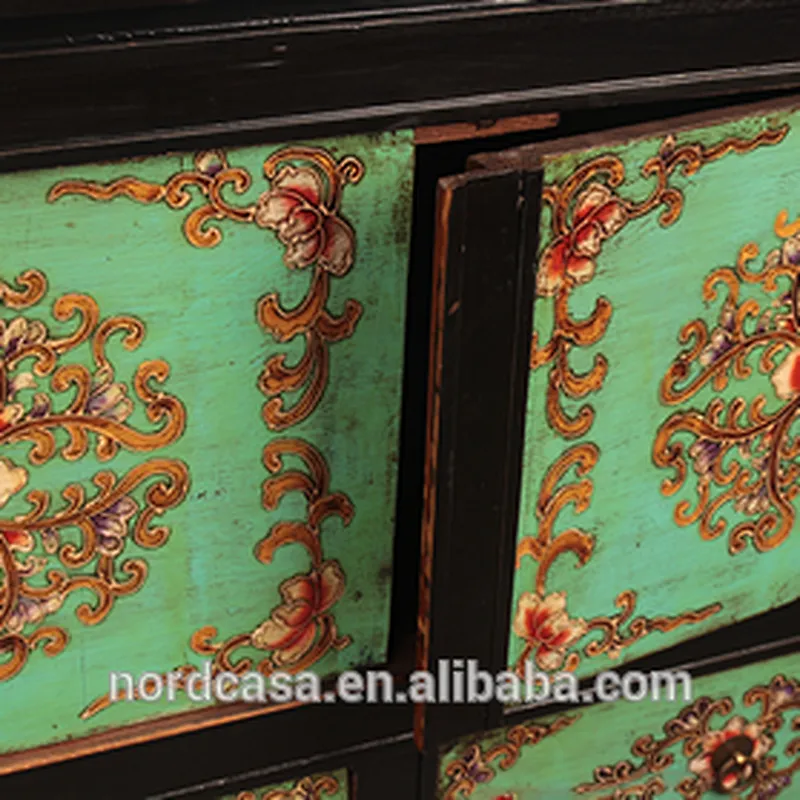 Chinese Antique furniture solid wood painted sideboard cabinet