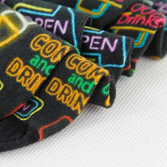 Custom Fashion Men Print Logo Colourful Pop Bamboo Daily Gift Design Dress Socks Printing Wholesale