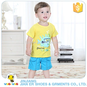 Custom made summer bright color children boys boutique outfits