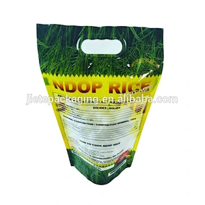 custom PE plastic rice bag with colorful printing handle pouch 1kg 2kg 5kg