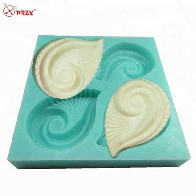 Conch shape Cake mold 4holes Soap silicone molds handmade conch Ice mould