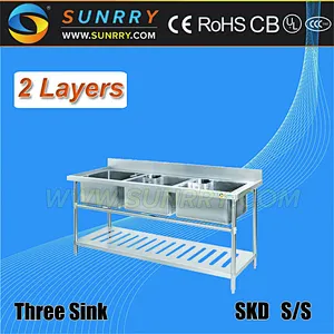 Commercial Cheap Stainless Steel Countertop Kitchen Sinks