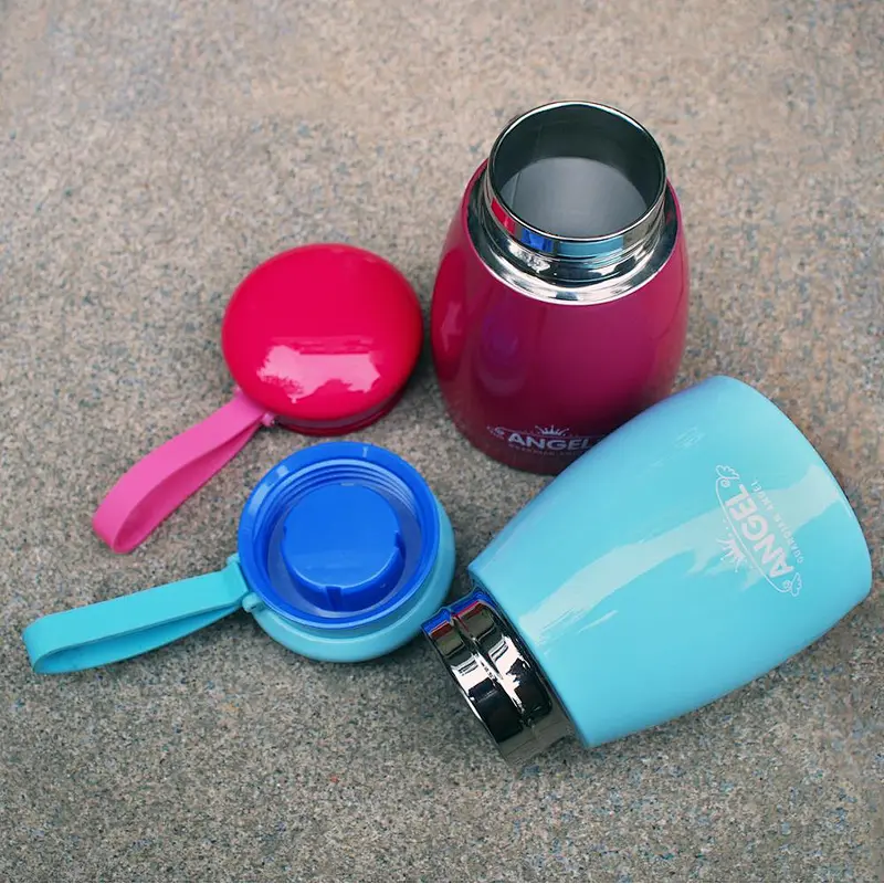 Lovely Portable Double Wall Stainless Steel Vacuum Water Bottle Travel Vacuum Mug Customized Logo