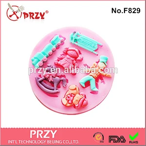 PRZY Model F829 Eco-friendly Kids toys set silicone fondant molds for sale