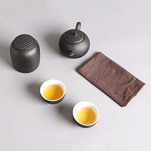 Antique design treval cup sets pottery porcelain cup for outdoor