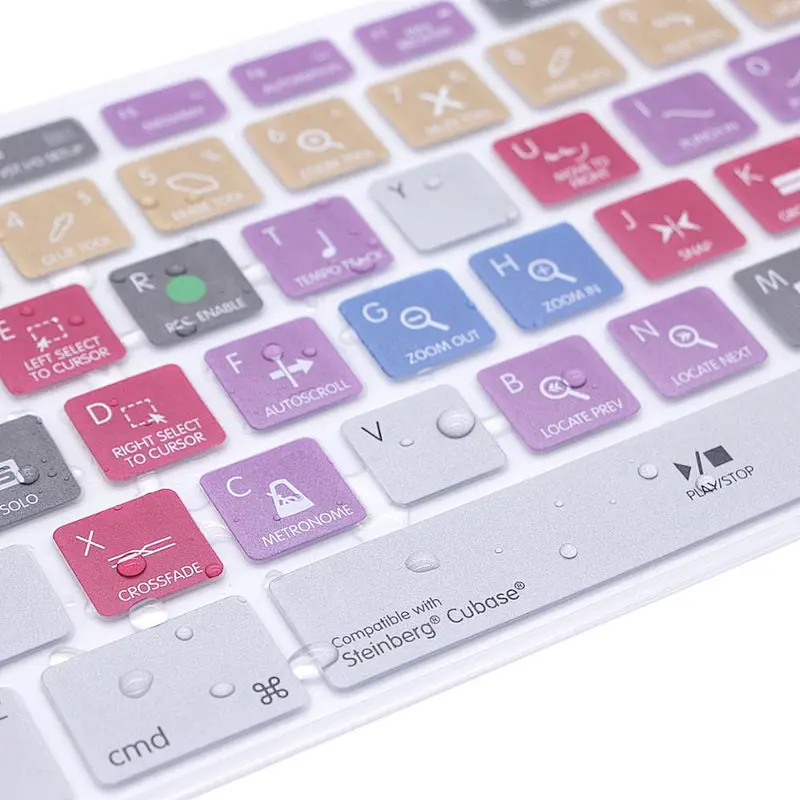Steinberg Cubase Hotkey Shortcut Keyboard Cover Skin Protector For iMac G6 Desktop PC Keyboard Numeric Keypad Wired USB