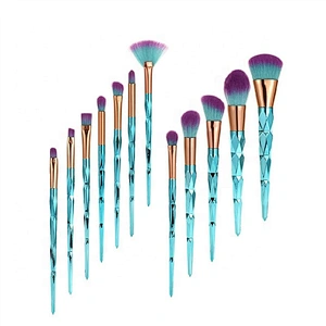 Private Label Diamond Design Handle 12pcs Makeup Brush Set Custom Logo