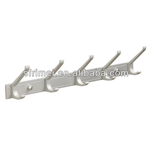 Wall Mounted Space Aluminum Bathroom Accessories 5 Hooks Clothes Line Hanger Robe Hooks KL-10