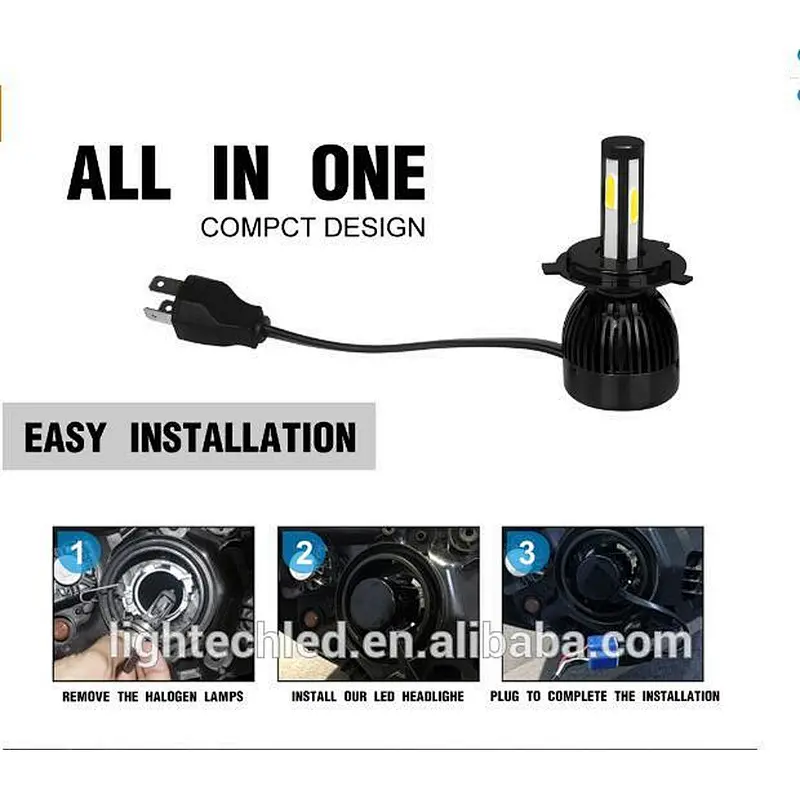 G20 COB 4 SIDE LED Car Headlight 80w H1 Motorcycle Led Driving Lights Auto Led Headlights H4