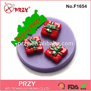 2015 hotsale sugarcraft fondant gift shaped silicone molds for cake decorating