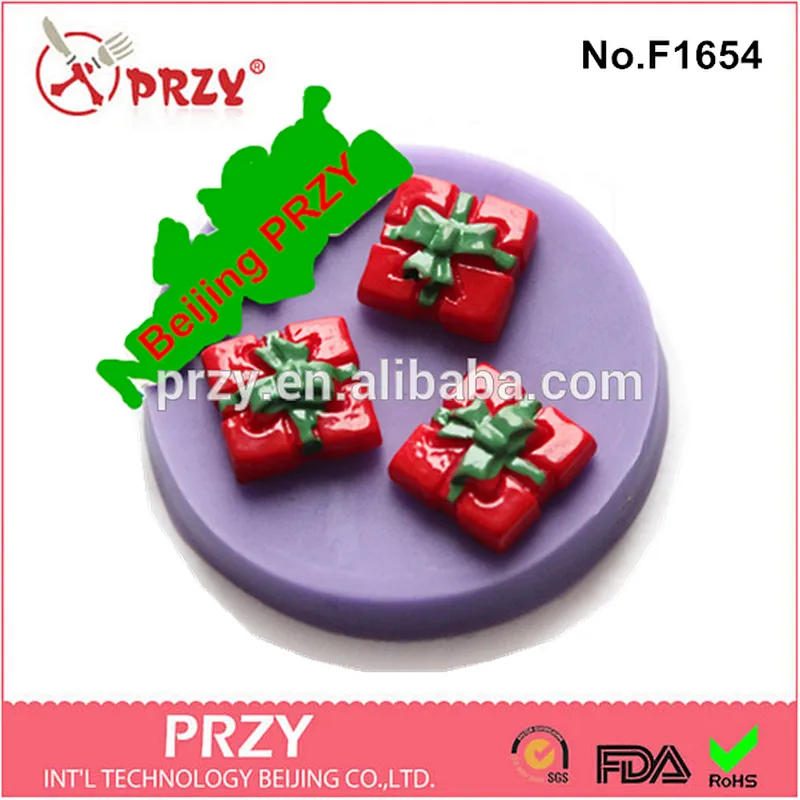 2015 hotsale sugarcraft fondant gift shaped silicone molds for cake decorating