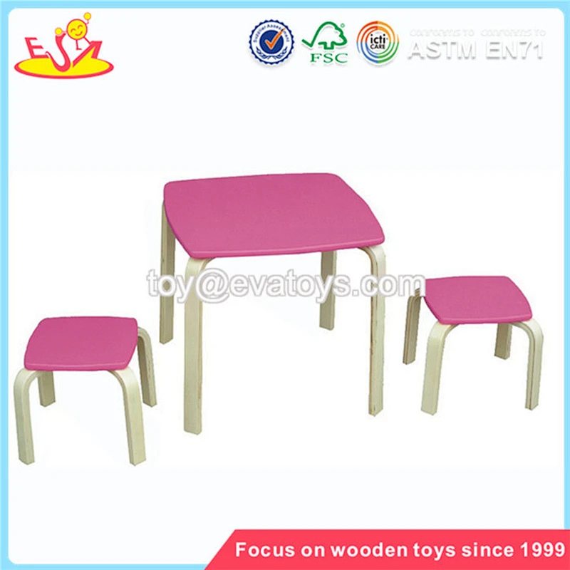 Wholesale best selling wonderful green wooden table and chairs for kids W08G099