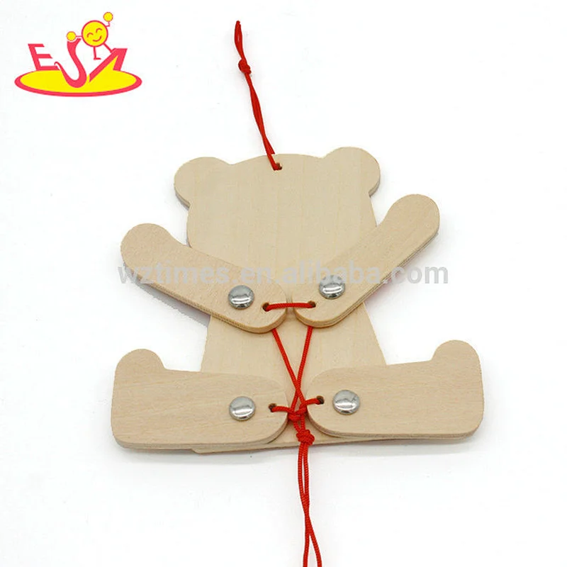 New design toddlers educational wooden puppet on a string W01A311