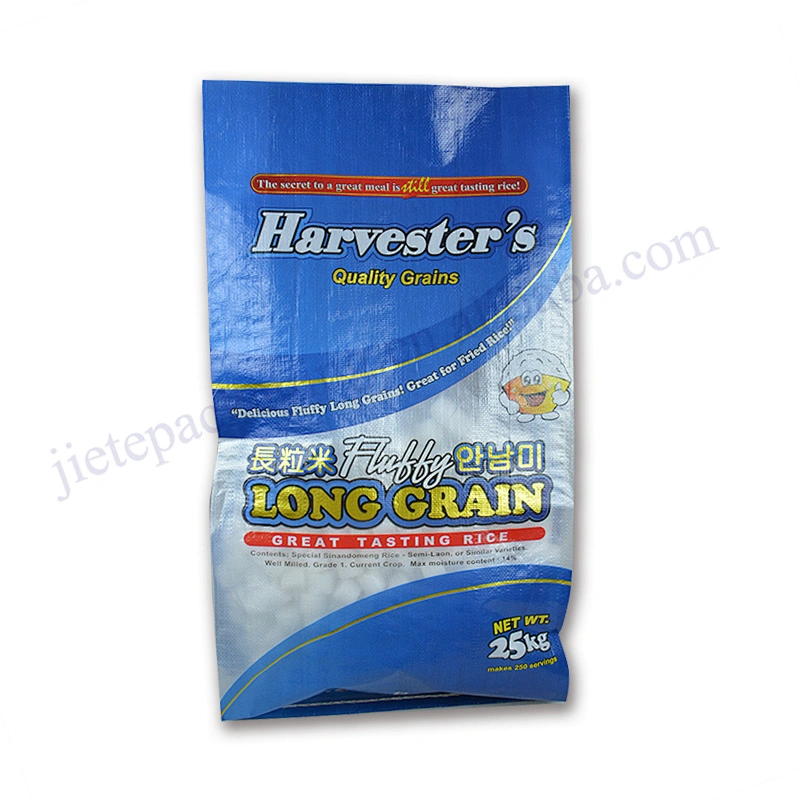 Customized 25kg pp woven organic basmatic rice packing bag