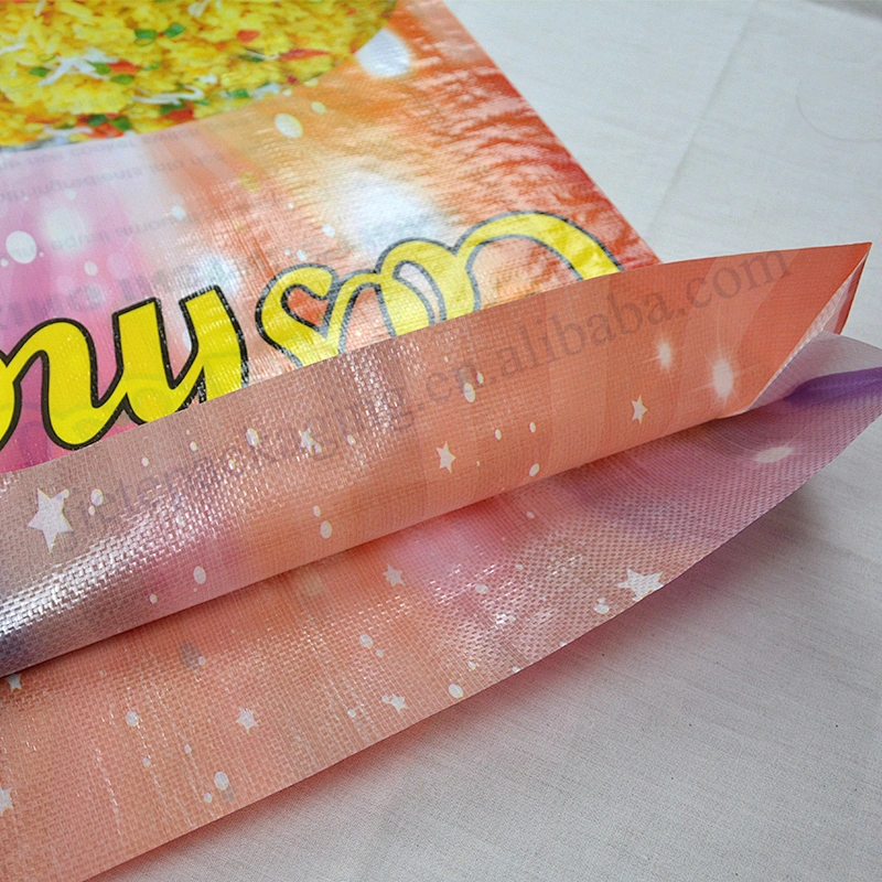 New design printing 50kg plastic bopp laminated pp woven basmati rice packaging bag
