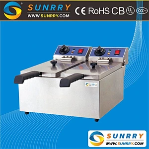 2 Tanks Electric Deep chips Fryer For Sale In Guangzhou