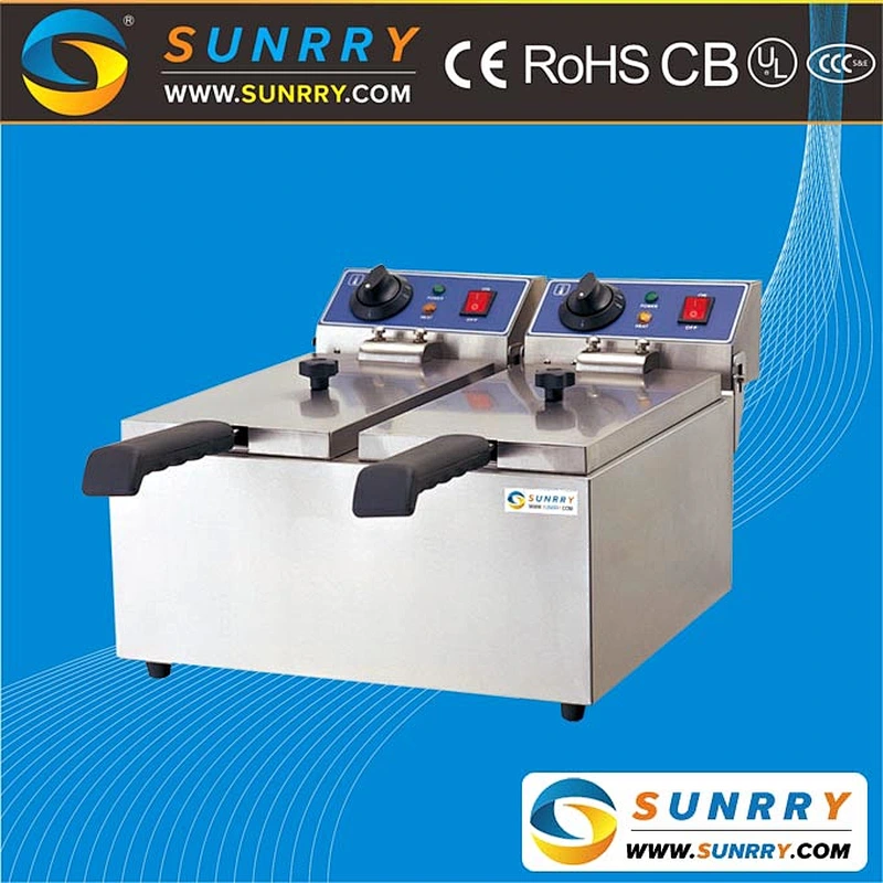 2 Tanks Electric Deep chips Fryer For Sale In Guangzhou