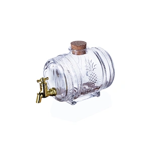 Best seller glass barrel beverage dispenser with cork and faucet