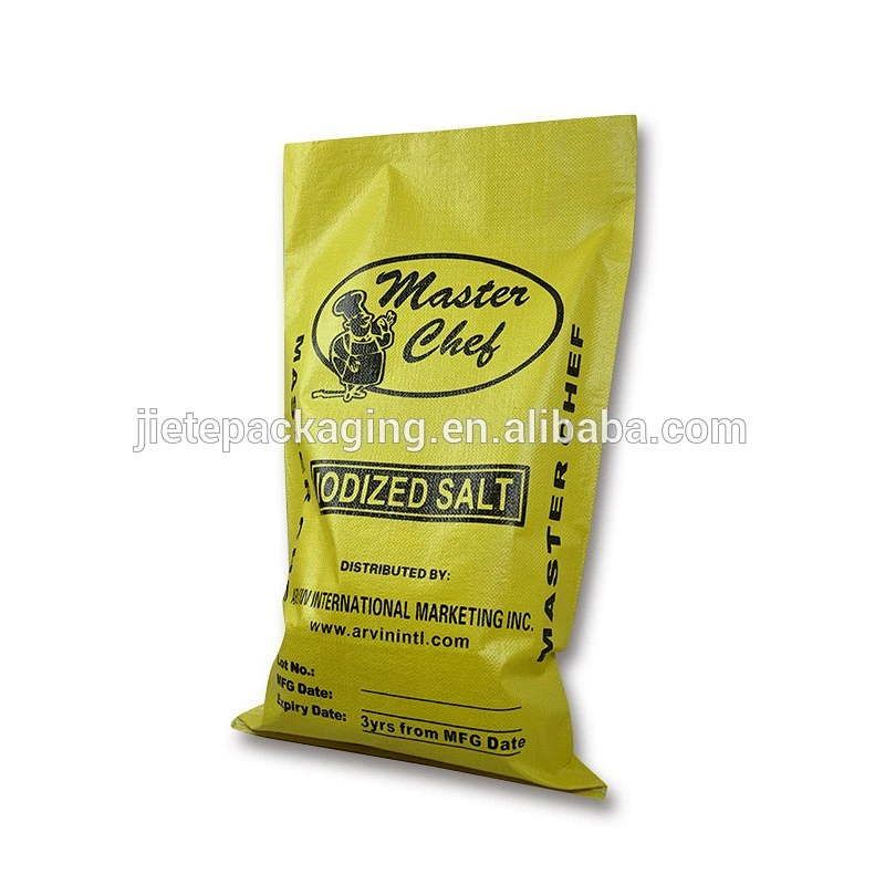 Guaranteed quality eco plastic pp woven bags for packing sea food, salt, sugar 25kg 50kg