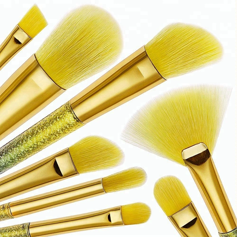 2018 new Glitter customized brushes makeup printed logo 8PCS oem makeup brushes set pretty for sale