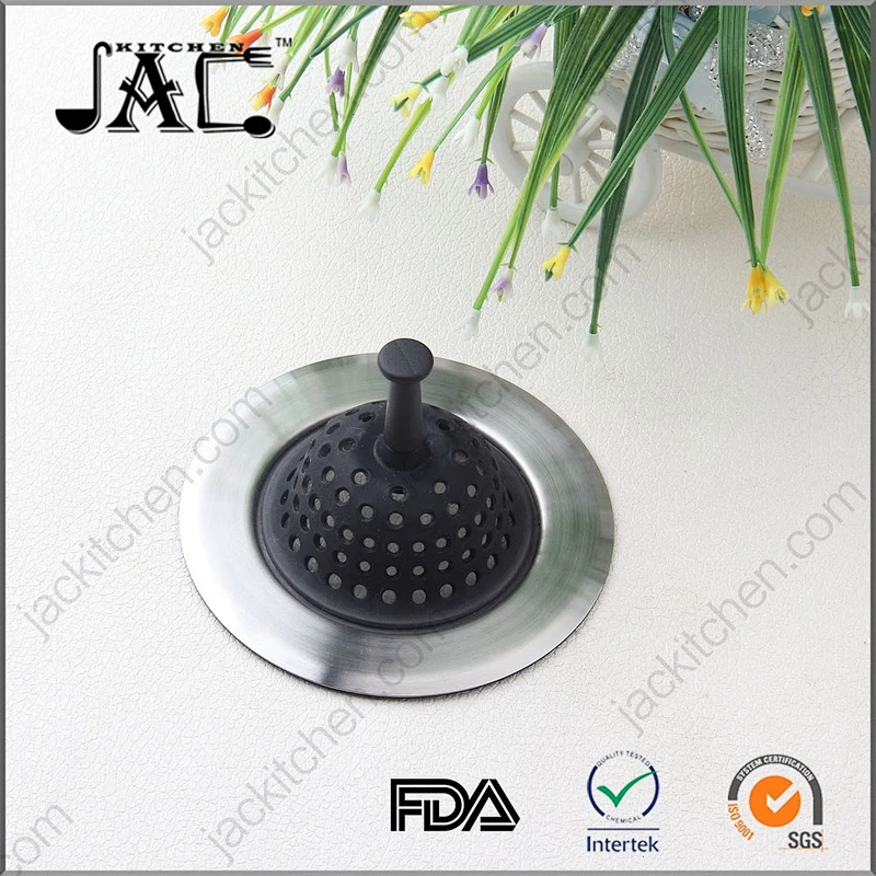 High Quality Silicone Stainless Steel Sink Strainer with Stopper