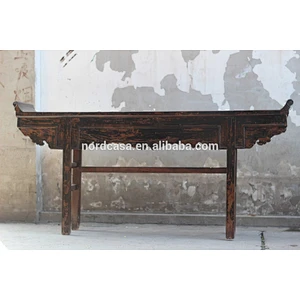 ANTIQUE RECYCLE WOOD CARVING CONSOLE TABLE