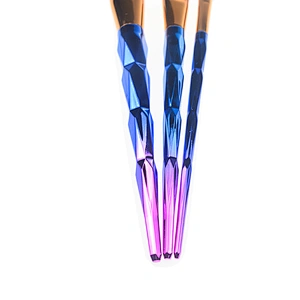2018 best new 3pc diamond makeup brush set with electroplated plastic handle