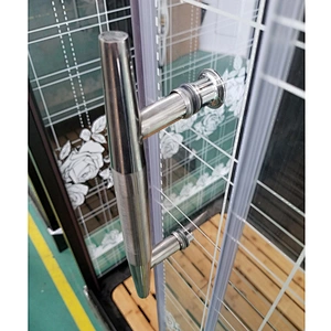 Pinghu Black Printed Tempered Glass Shower Cabin