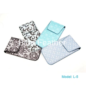 Pattern Checked PU Leather Sunglasses Pouch
